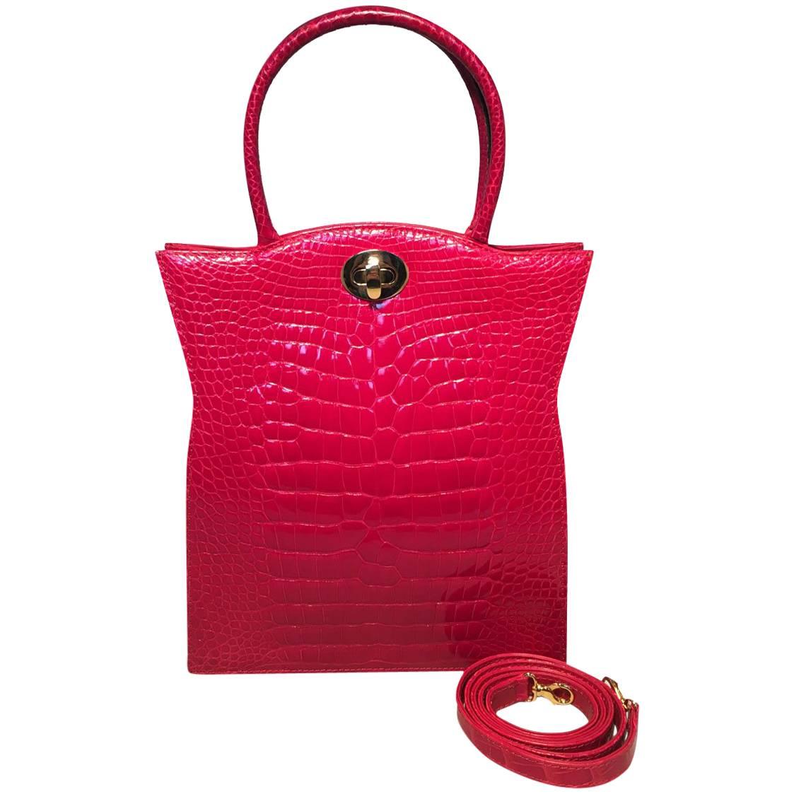 Contessa Vintage Red Alligator Collectors Handbag