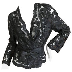 Christian Dior by John Galliano Sheer Black Jacket with Soutache Details