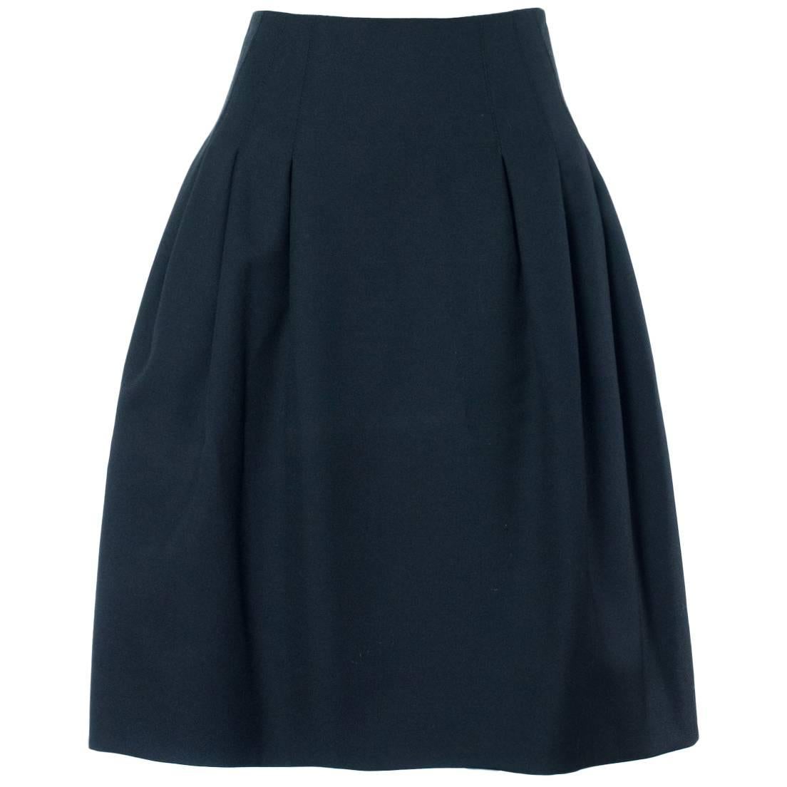 Valentino Women's Black Wool A Line Skirt