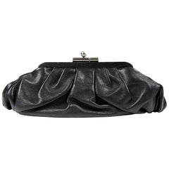 Chanel Black Gathered Lambskin Clutch 3