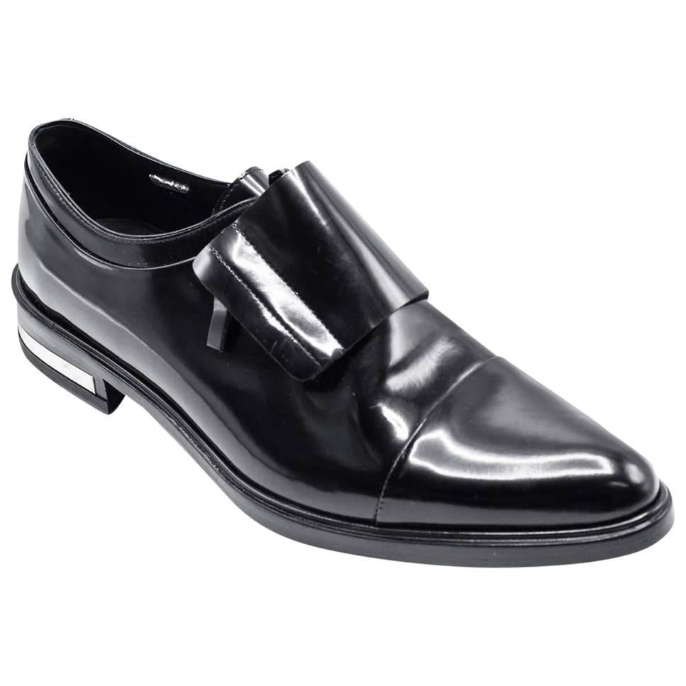 Givenchy Mens Richelieu Metal Heel Black Leather Oxfords For Sale