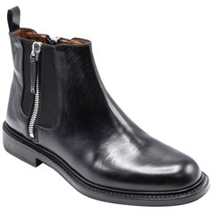 Givenchy Mens Black Leather Double Zip Detail Ankle Boots