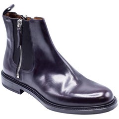 Givenchy Men's Dark Purple Patent Ankle Boots 