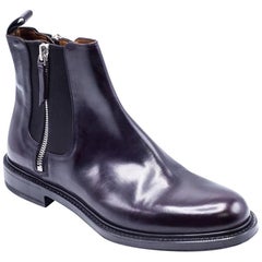 Givenchy Men's Dark Purple Patent Ankle Boots 8