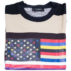 Givenchy Men's Multicolor American Flag Graphic T-Shirt 