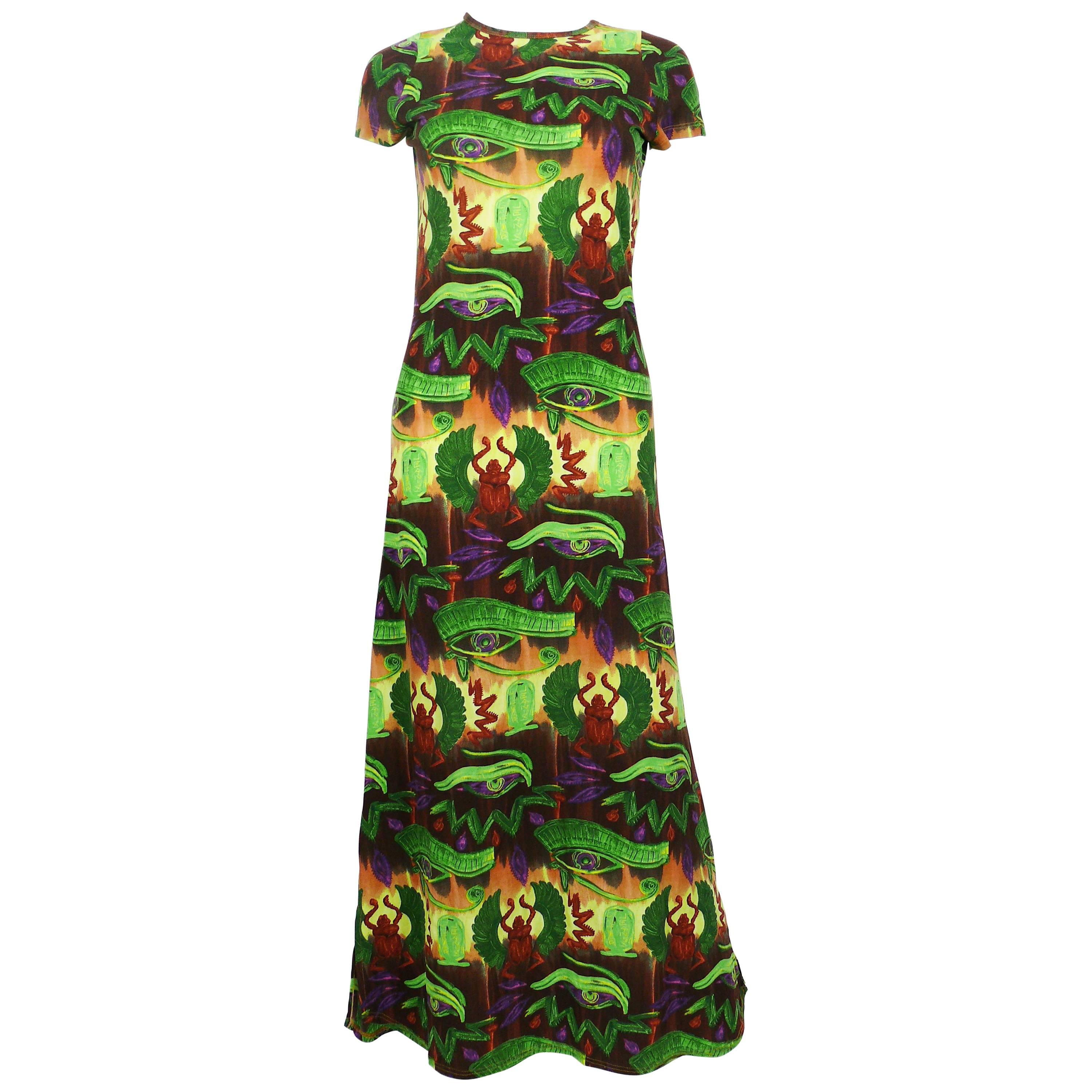 Jean Paul Gaultier Vintage Egyptian Print Maxi Dress