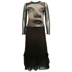 Jean Paul Gautier Vintage Op Art Woman Portrait Dress