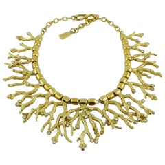 Yves Saint Laurent YSL Used Iconic Coral Design Necklace