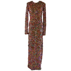 Long Red Sequined Dress