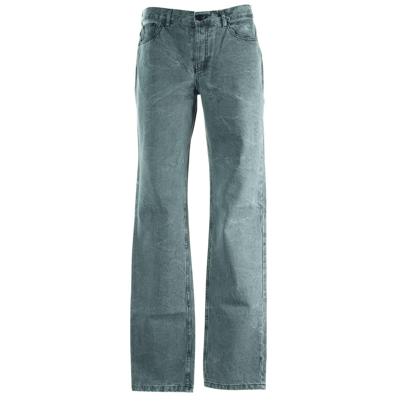 Givenchy Men's 100% Cotton Ash Gray Denim Jeans  For Sale