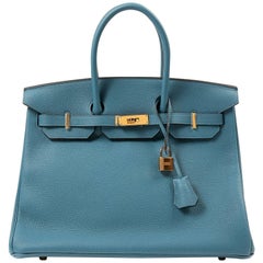 Hermès Cobalt Togo Leather 35 cm Birkin Bag with Gold Hardware 1