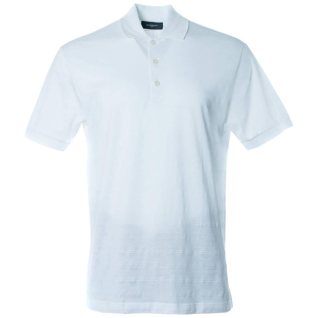 Givenchy Men's White 100% Cotton Pattern Polo Shirt For Sale