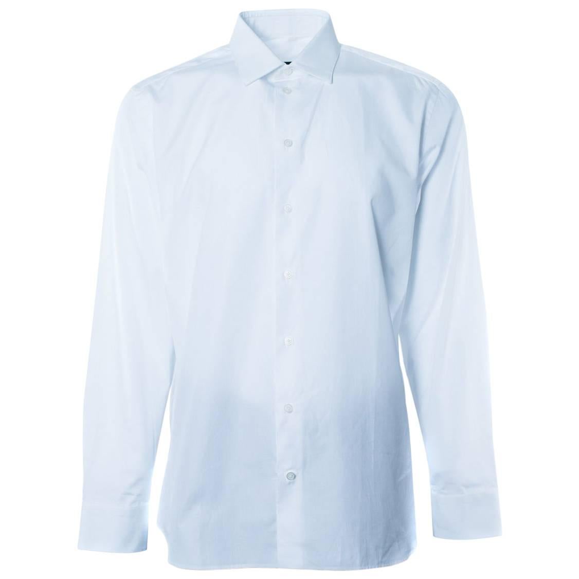 Givenchy Men's 100% Cotton Solid White Button Down  For Sale