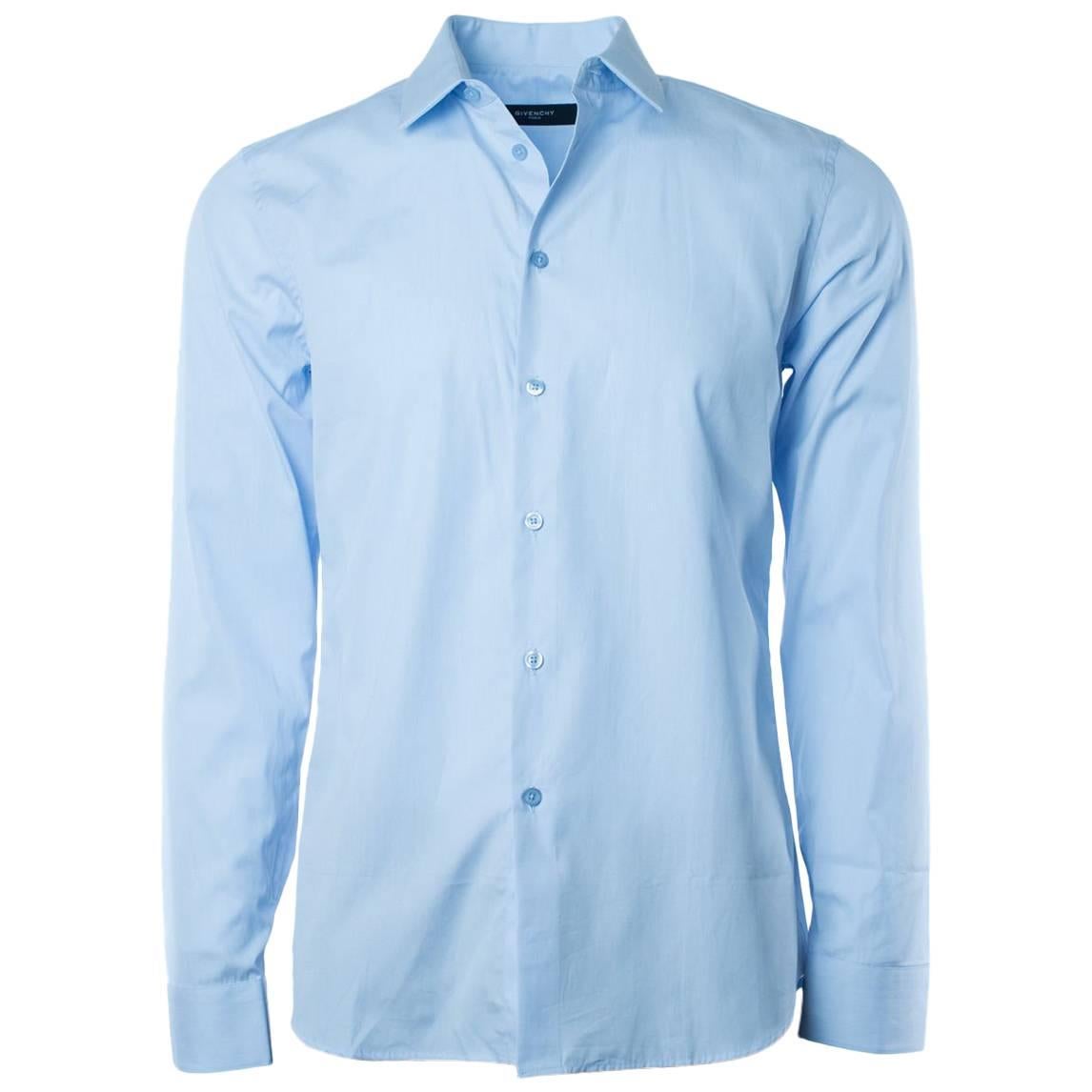 Givenchy Men's 100% Cotton Light Blue Button Down  For Sale