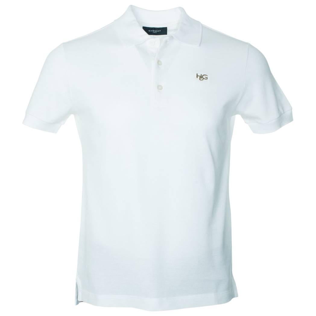 Givenchy Men's White 100% Cotton Short Sleeve Polo Shirt  For Sale
