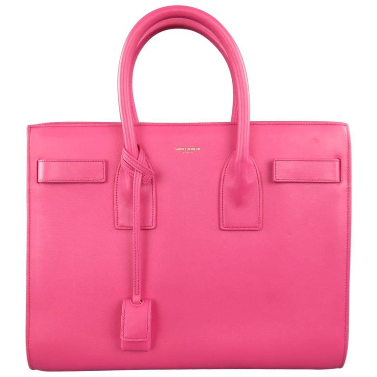 SAINT LAURENT Pink Leather Small Sac Du Jour Handbag For Sale at 1stdibs