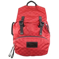 LOUIS VUITTON Cup 2012 Brick Red Damier Print Nylon Backpack