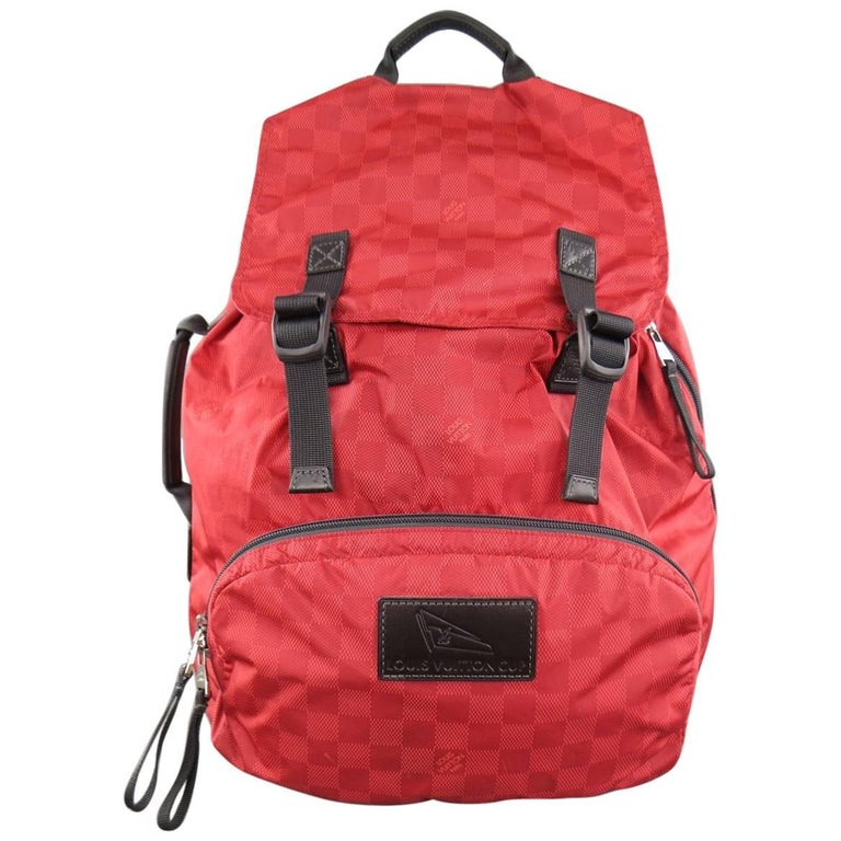 LOUIS VUITTON Cup 2012 Brick Red Damier Print Nylon Backpack at 1stDibs
