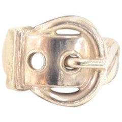 Hermes Silver Belt Motif Ring