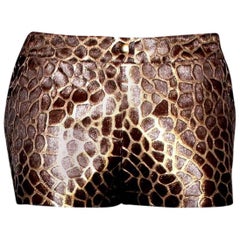 Chanel Metallic Leather & Fur Animal Print Safari Hot Pants Shorts 7