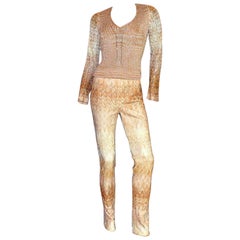 Missoni Deep V-Neck Metallic Crochet Knit Ombre Ensemble as Jumpsuit 7