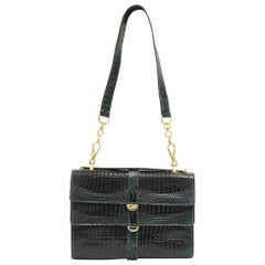 1970s Emerald Green Crocodile Leather Purse 7