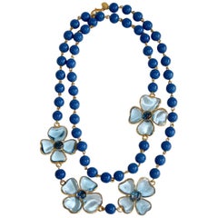 Francoise Montague Blue Pate de Verre Glass Amalfi Necklace 2