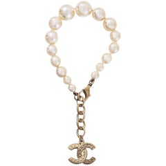 Chanel Graduated Pearl & Crystal CC Pendant Bracelet