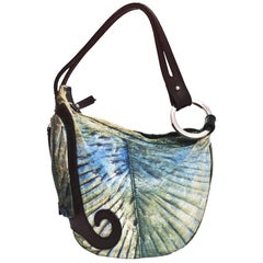 Fendi Blue & Black Distressed Leather Bag 9