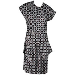 Grey & Cranberry Balenciaga Printed Dress 11
