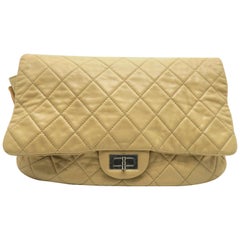 Chanel Light Brown Quilting Caviar Leather Silver Metal Shoulder Bag