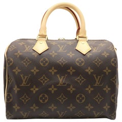 Louis Vuitton Speedy 25 Bandouliere  Brown Monogram Canvas Top Handle Bag