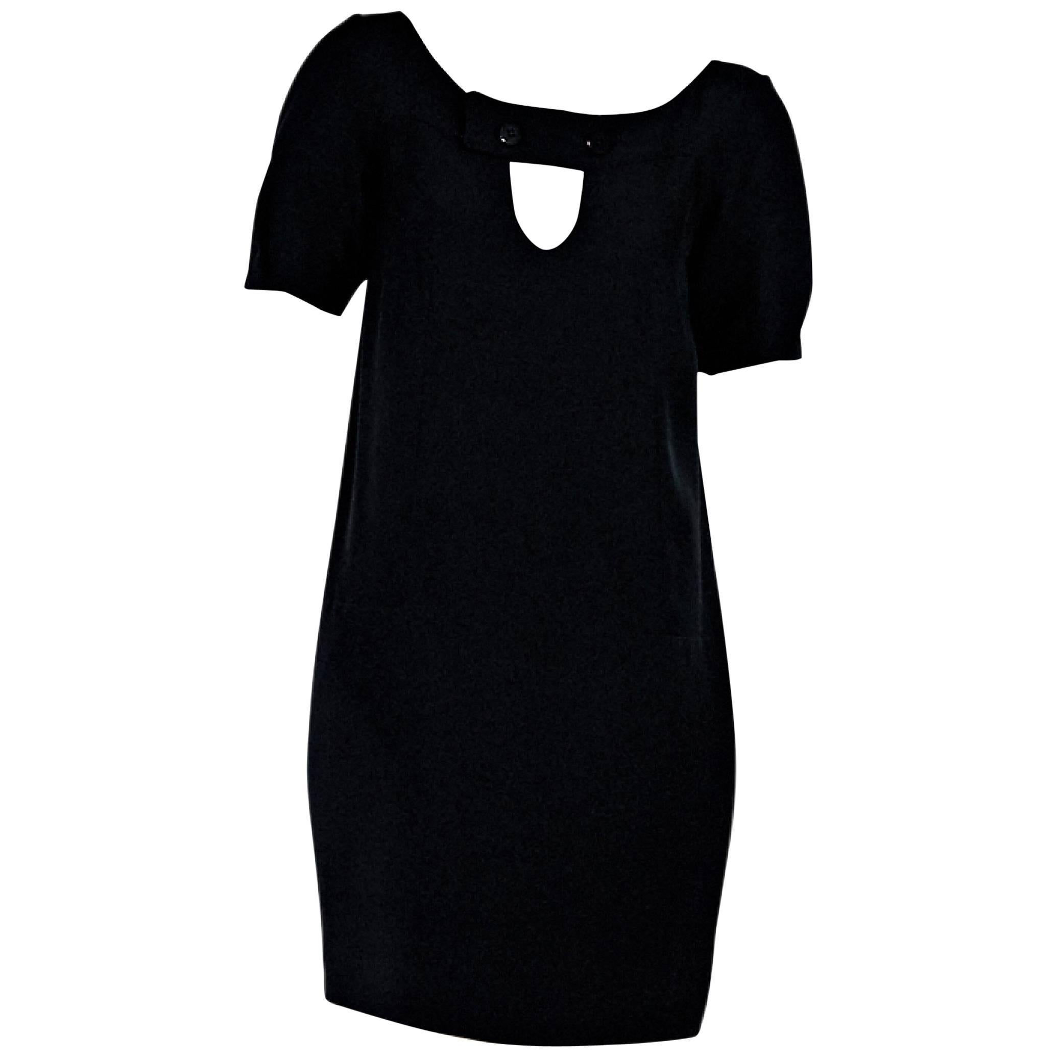 Black Chloé Short-Sleeve Dress