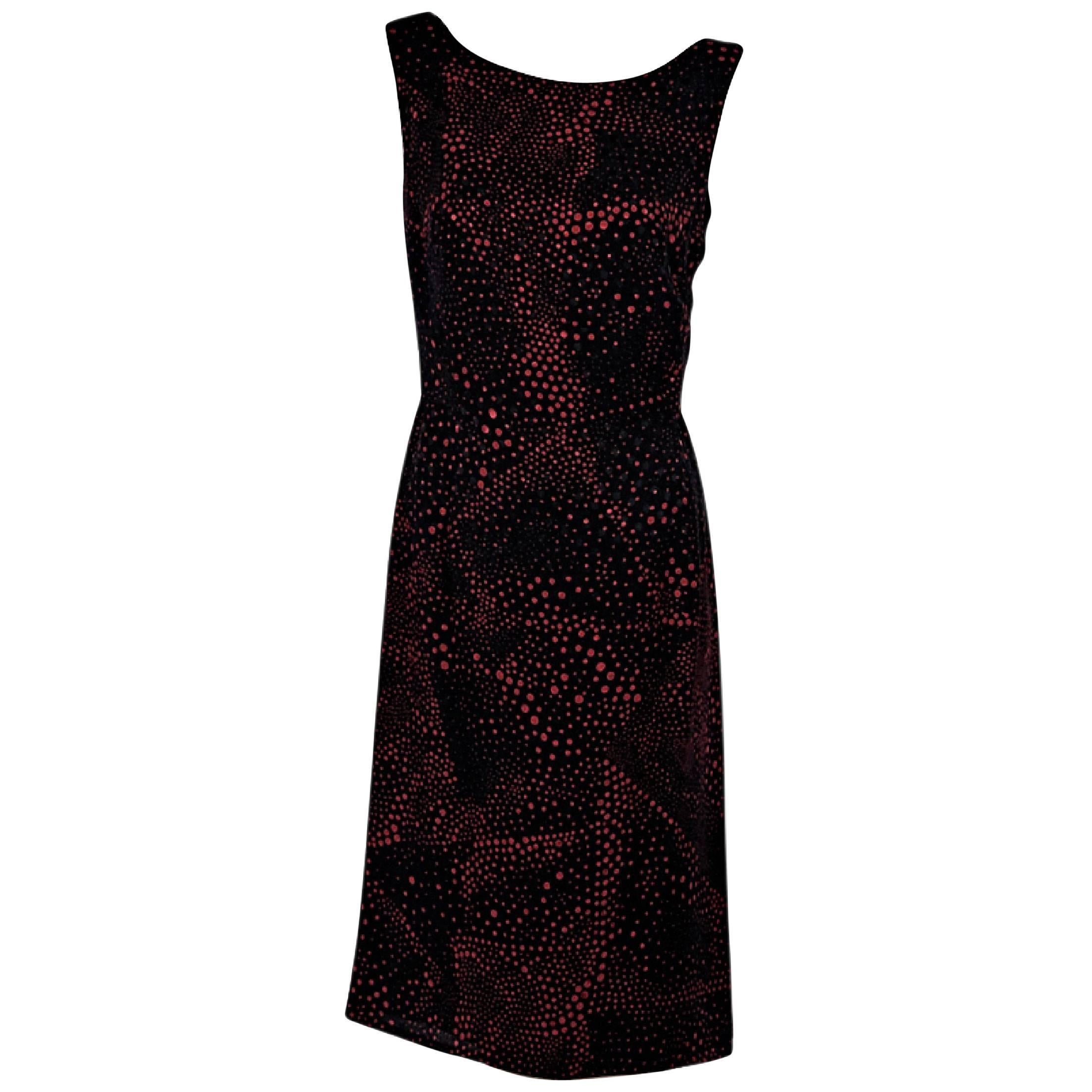 Black & Red Escada Printed A-Line Dress