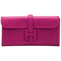 New in Box Hermes Rouge Pourpre Jige Elan Clutch Bag 7