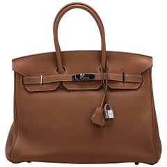 Hermes Birkin 35Cm Gold Togo/Palladium Bag