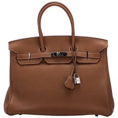 Hermes Birkin 35Cm Gold Togo/Palladium Bag