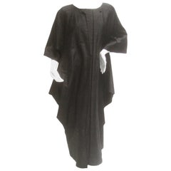 Avant Garde Minimal Japanese Raw Silk Black Dress by Mizono