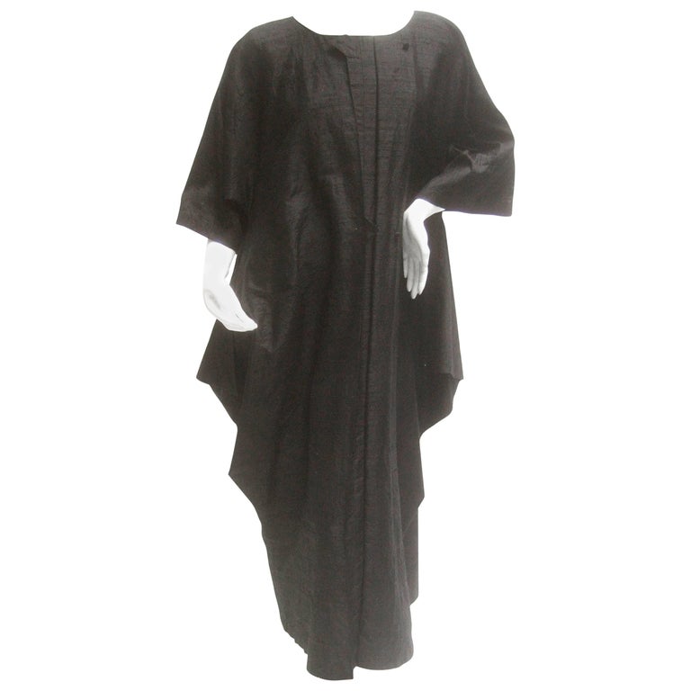 Avant Garde Minimal Japanese Raw Silk Black Dress by Mizono at 1stDibs ...