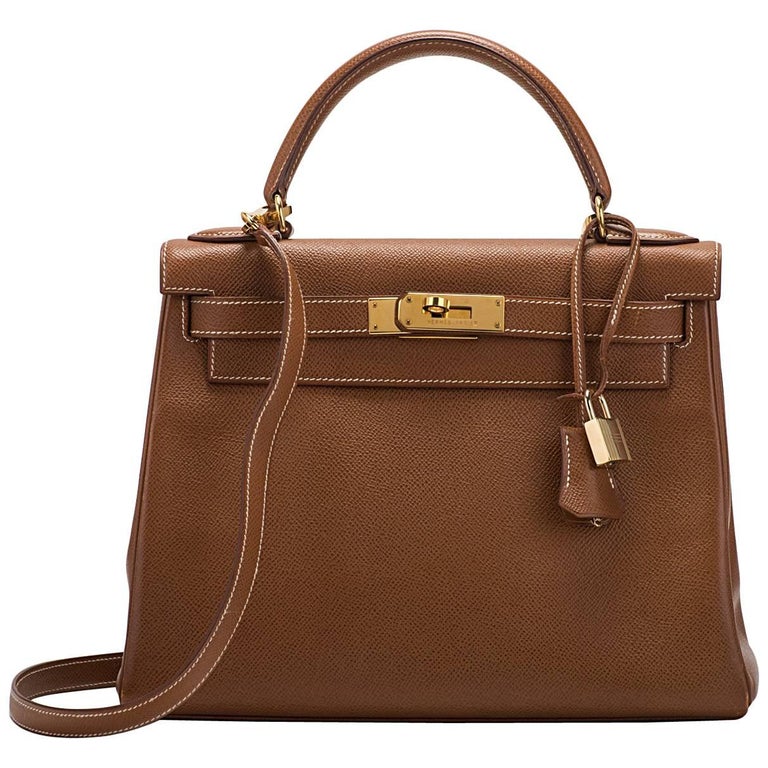 Hermes Kelly 28cm Retourne Gold Epsom