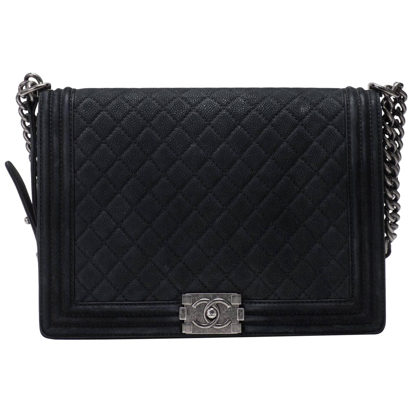 New in Box Chanel Matte Caviar Jumbo Boy Bag