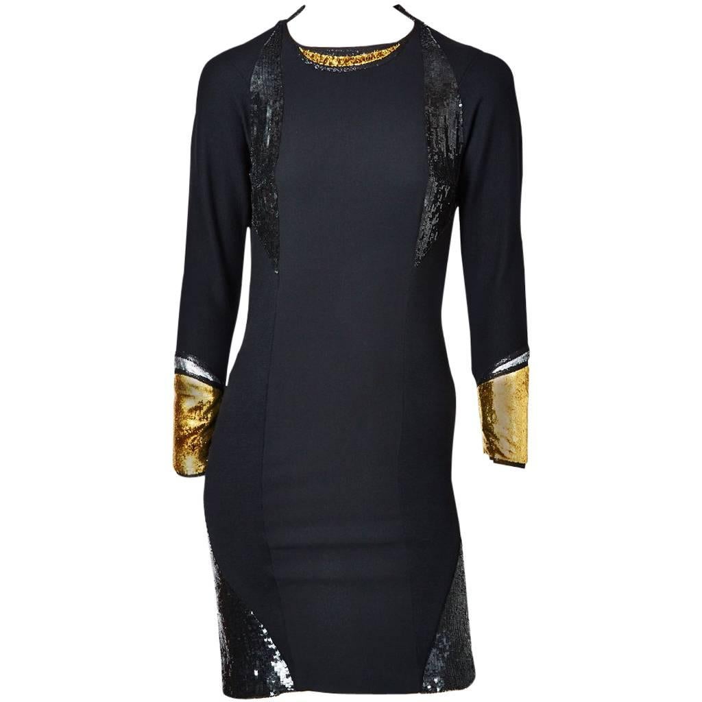 Geoffrey Beene Fitted Dress With Sequined Details