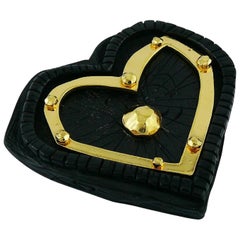 Christian Lacroix Vintage Massive Black Heart Brooch
