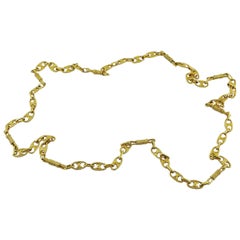 Celine Vintage Gold Toned Sautoir Necklace