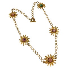 Vintage Bronze necklace with semiprecious stones