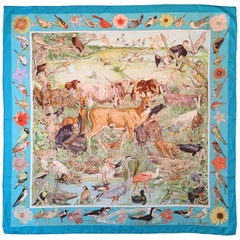 Hermes by Kermit Oliver Caesar Kleberg Wildlife Conservation Silk Scarf.