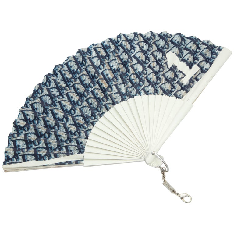 John Galliano for Christian Dior No. 1 Trotter Logo Fan For Sale at 1stdibs