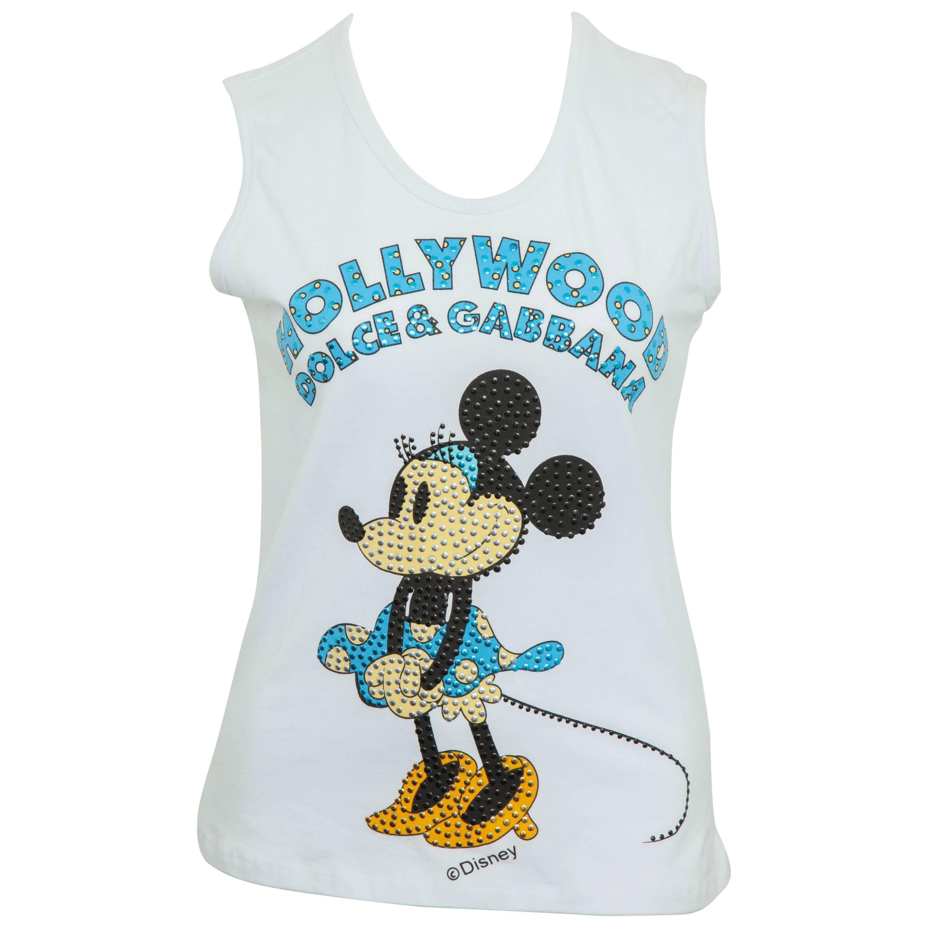 Dolce and Gabbana Disney Minnie Mouse Tank Top T-Shirt at 1stDibs