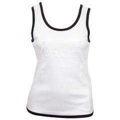 John Galliano for Christian Dior White Logo Tank Top T-shirt