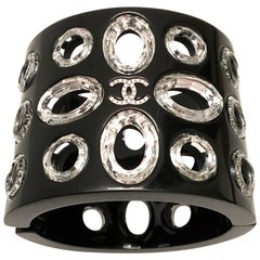 Chanel Cuff Bracelet - Lucite and Swarovski Crystals